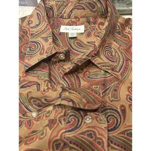 Paul Frederick XL Wild  Funky Colorful Men's Paisley Artsy Long Sleeve Retro
